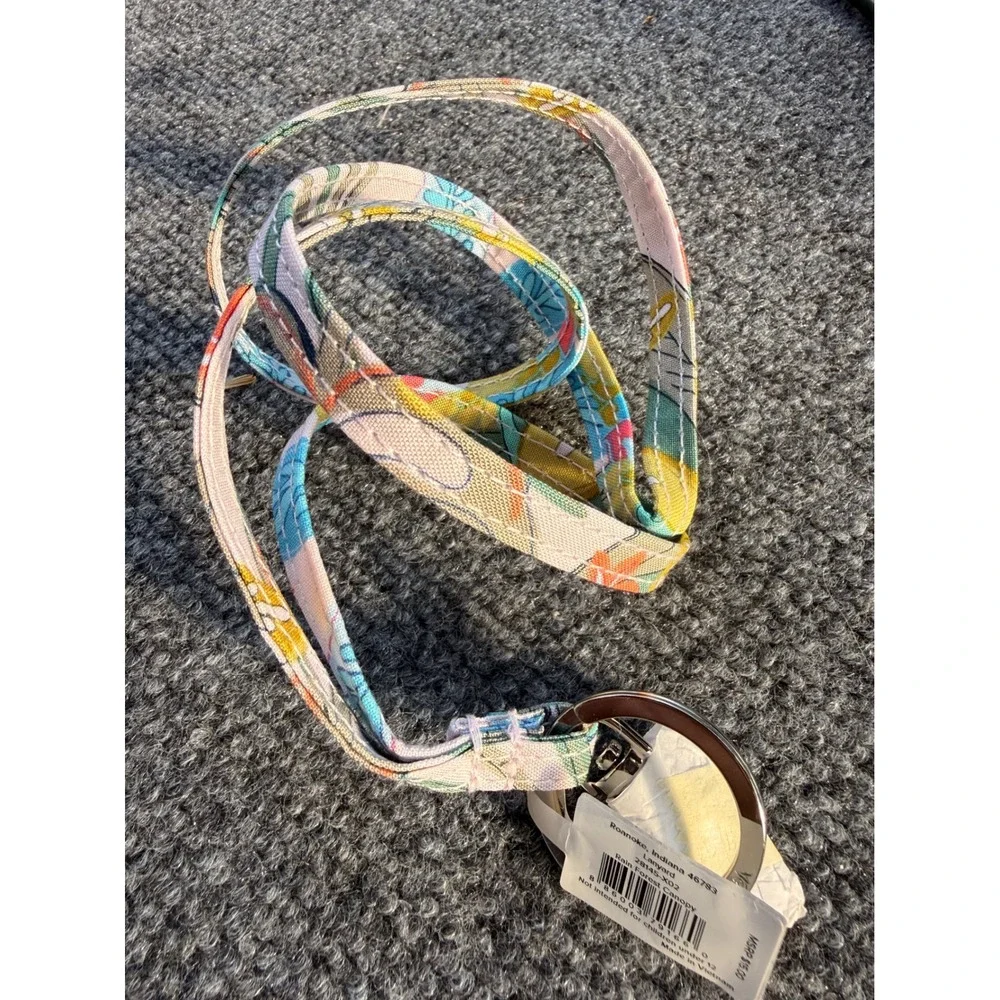 Vera Bradley Lanyard Rain Forest Canopy Pink Blue Floral Key ID Holder 28145-X02